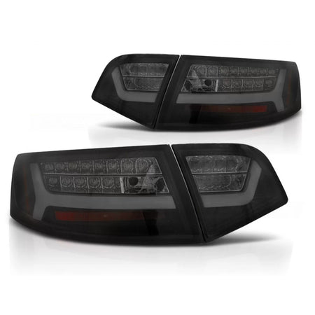 Fanali Posteriori LED Neri Fumé Sequenziali per Audi A6 08-11 Berlina