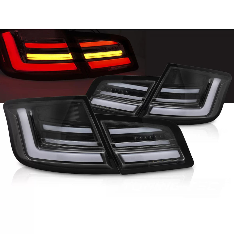 Fanali Posteriori LED Neri Lucidi Sequenziali per BMW F10 2010-2013