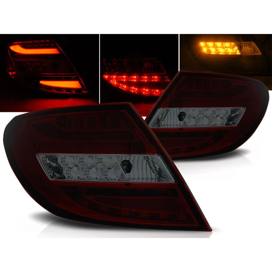 Fanali Posteriori LED Rossi Fumé per Mercedes C-klasa W204 07-10
