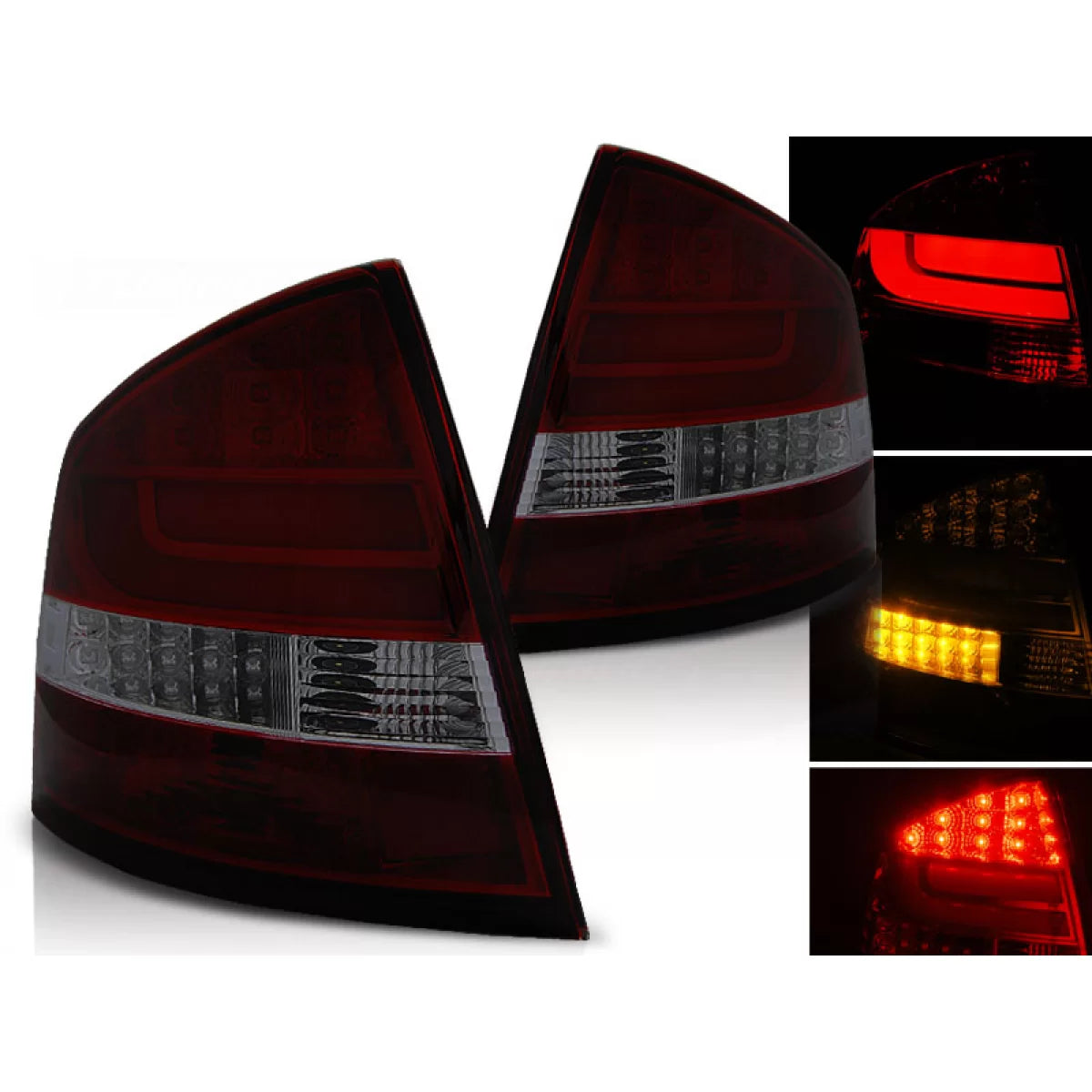 Fanali Posteriori LED Rosso Fumè per Skoda Octavia Ii Berlina 04-12