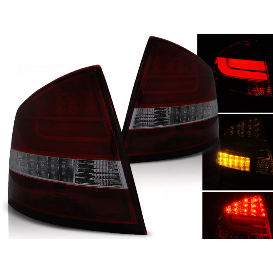 Fanali Posteriori LED Rosso Fumè per Skoda Octavia Ii Berlina 04-12