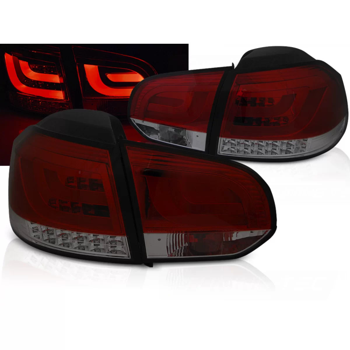 Fanali Posteriori LED Rosso Fumo per Volkswagen Golf 6 10.08-12