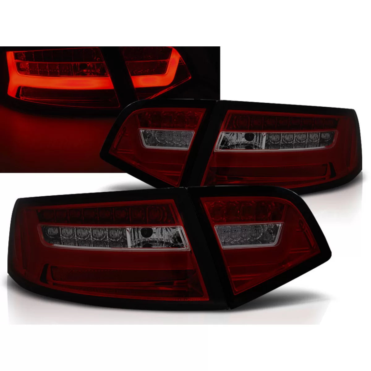 Fanali Posteriori LED Rosso Fumé Sequenziali per Audi A6 08-11 Berlina