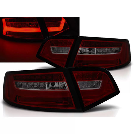 Fanali Posteriori LED Rosso Fumé Sequenziali per Audi A6 08-11 Berlina