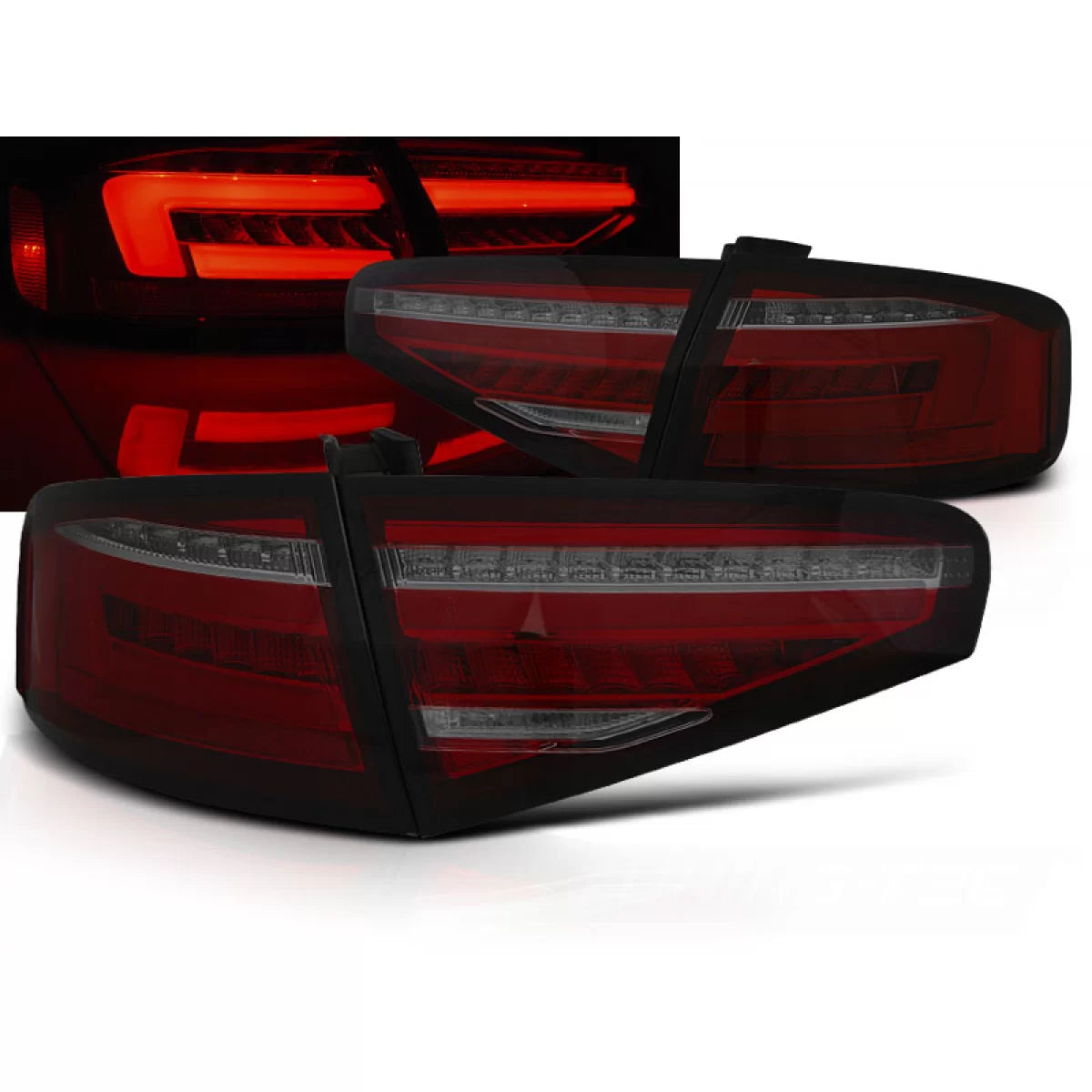 Fanali Posteriori LED Rosso Fumo Sequenziali per Audi A4 B8 12-15 Berlina