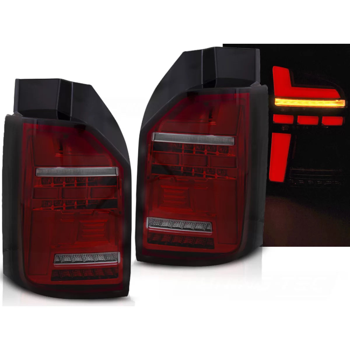 Fanali Posteriori LED Barra Rosso Fumo Sequenziale per VW T6.1 20- OEM Lampadina
