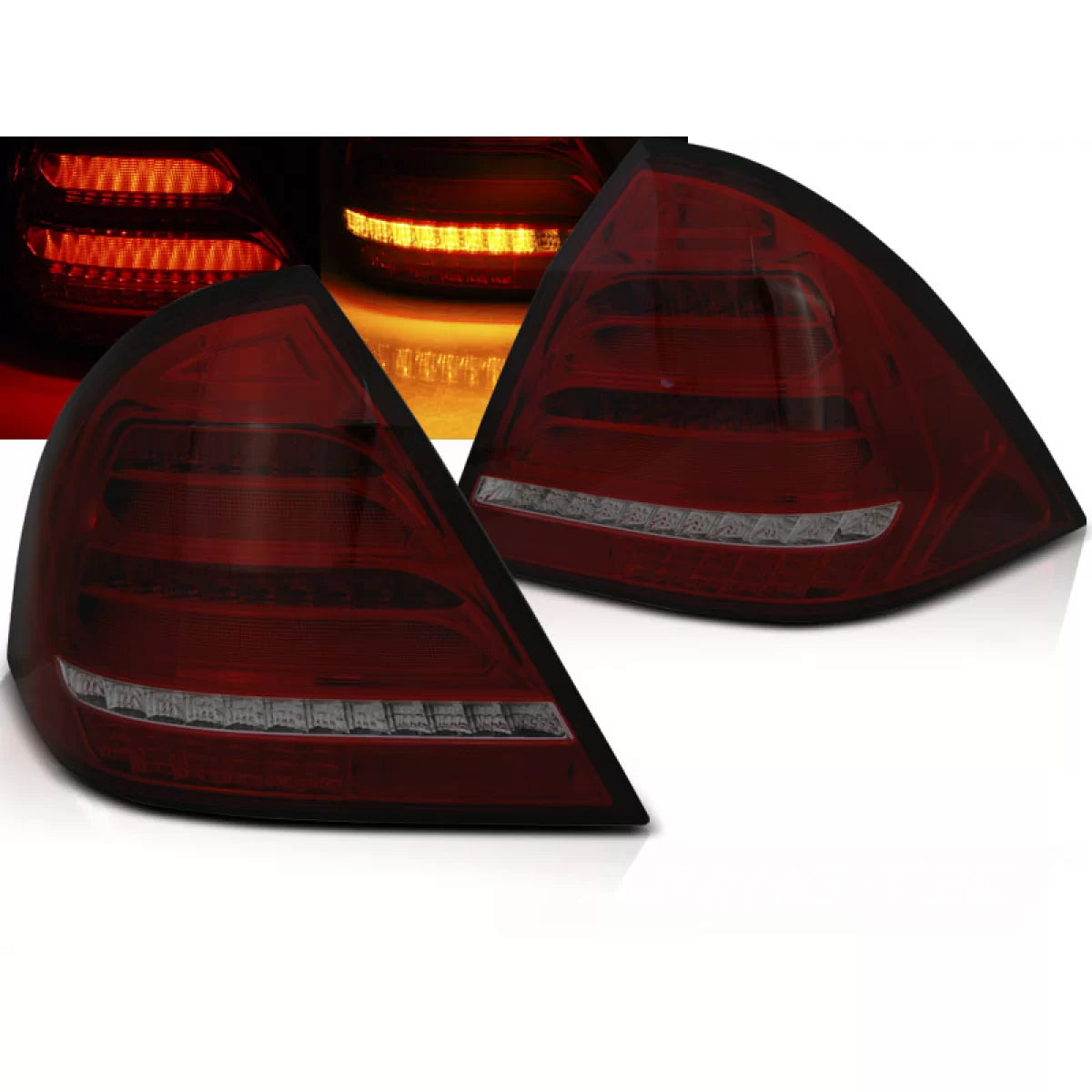 Fanali Posteriori LED Rossi Fumé Sequenziali per Mercedes W203 Berlina 00-04