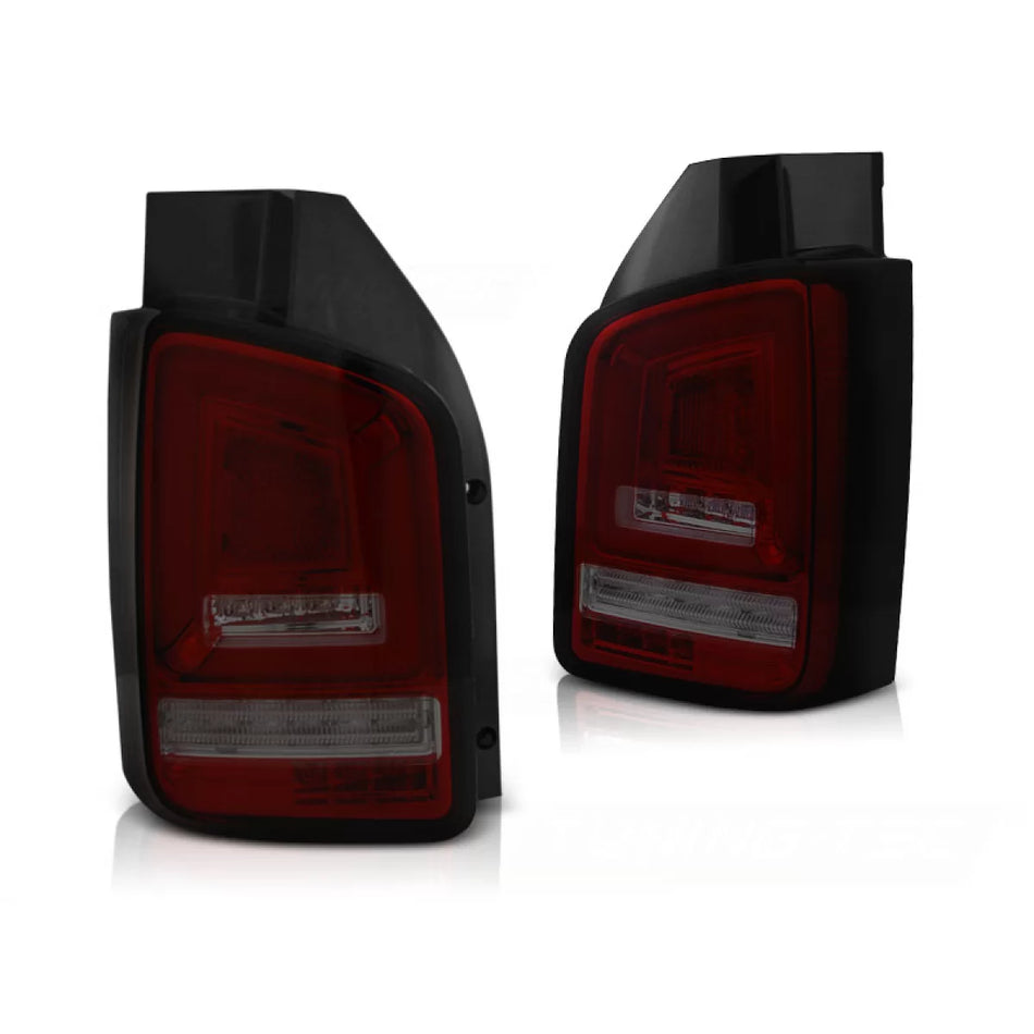 Fanali Posteriori LED Rossi Fumo Sequenziali per VW T5 04.03-09