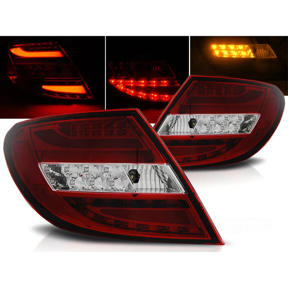 Fanali Posteriori LED Rossi Bianchi per Mercedes C-klasa W204 07-10