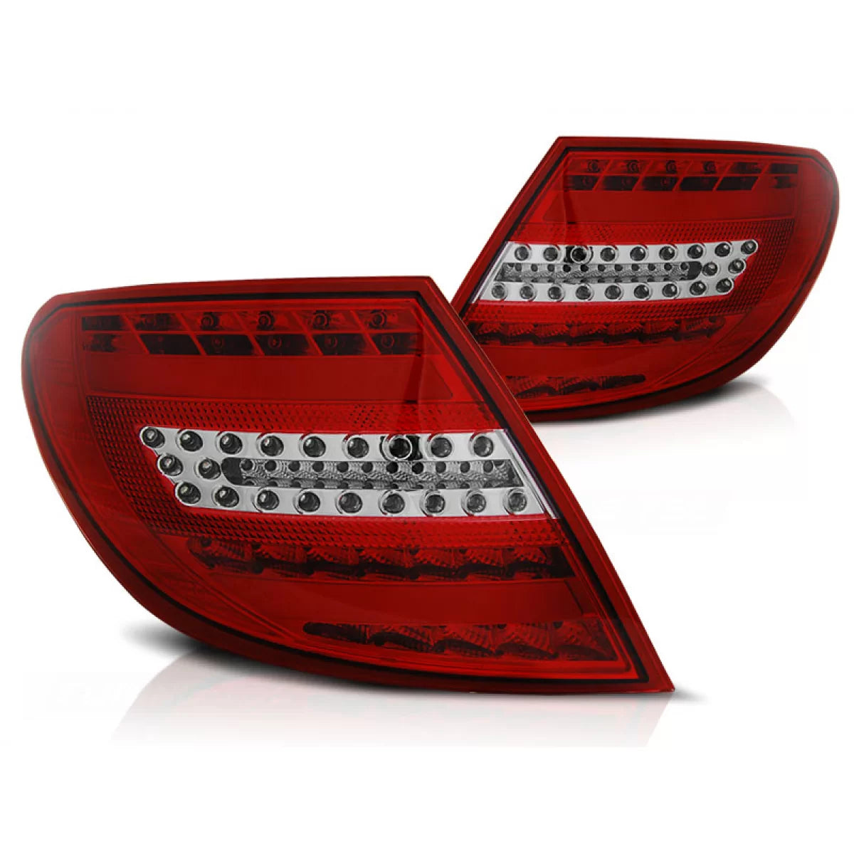 Fanali Posteriori LED Rossi Bianchi per Mercedes C-klasa W204 07-10 Berlina