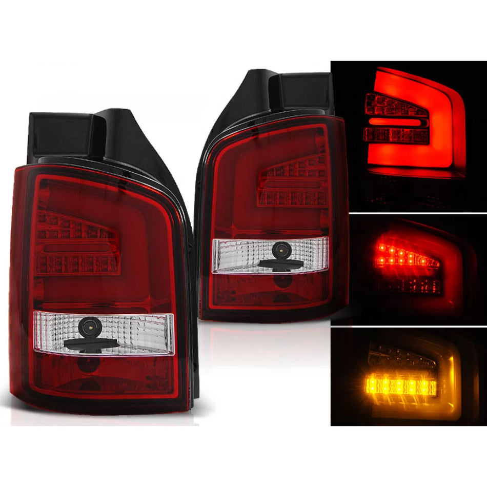 Fanali Posteriori LED Rossi Bianchi per Volkswagen T5 04.03-09