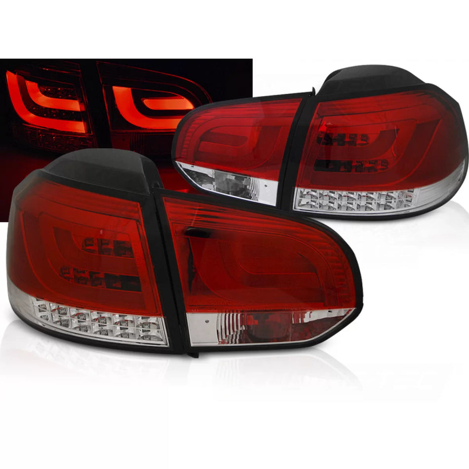 Fanali Posteriori LED Rossi Bianchi per Volkswagen Golf 6 10.08-12