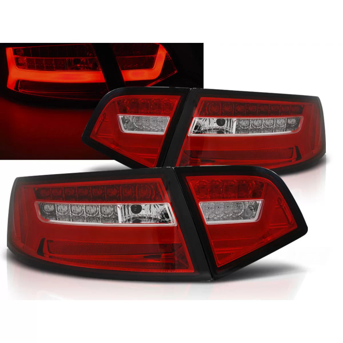 Fanali Posteriori LED Rossi Bianchi Sequenziali per Audi A6 Berlina 08-11