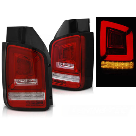Fanali Posteriori LED Rossi Bianchi Sequenziali per VW T5 10-15
