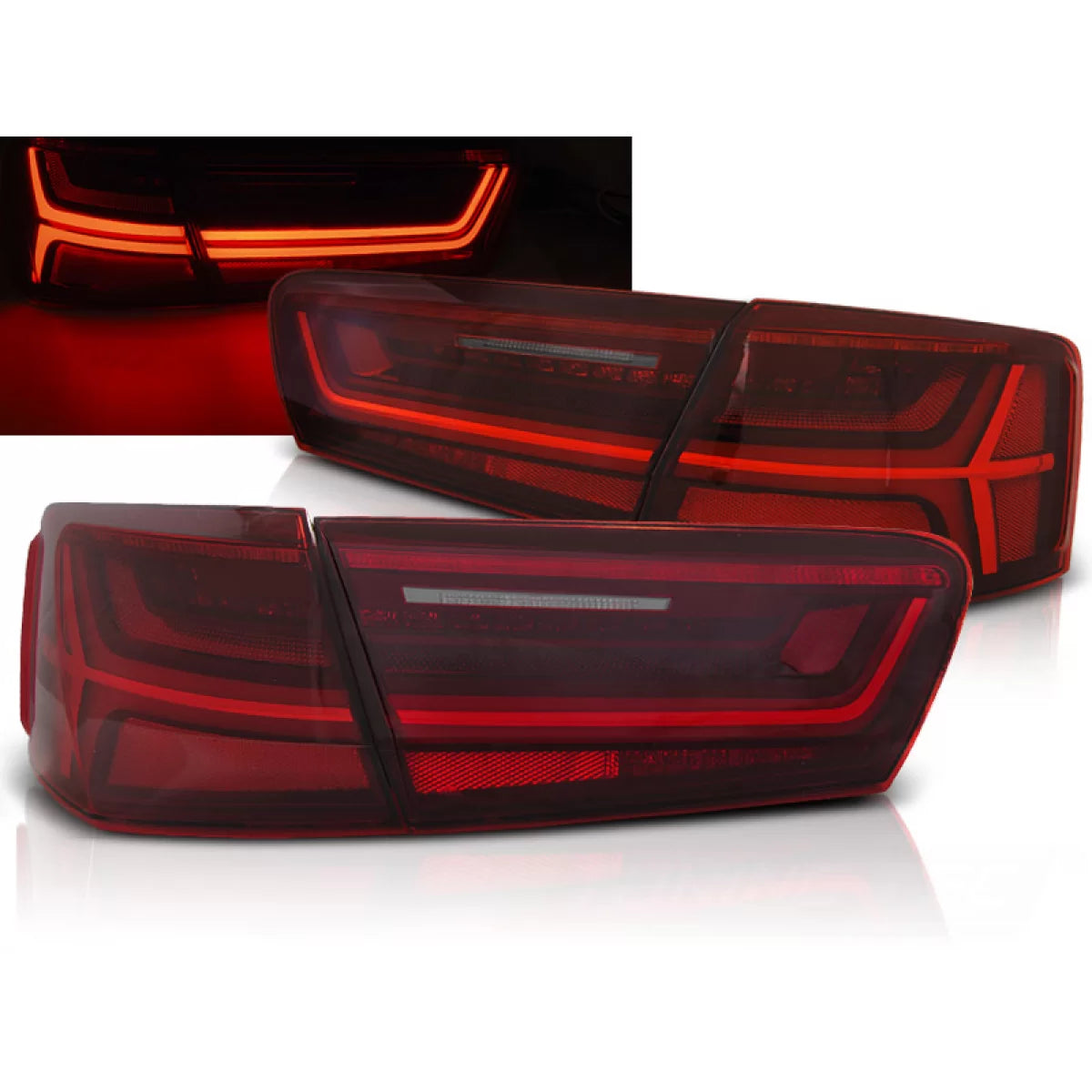 Fanali Posteriori LED Rossi Bianchi Sequenziali per Audi A6 C7 11-14 Berlina
