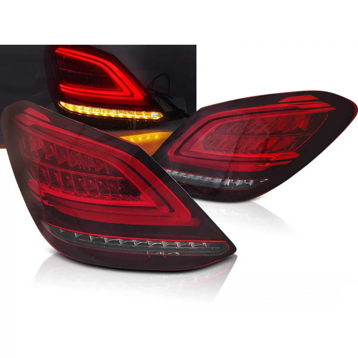 Fanali Posteriori LED Rossi Bianchi Sequenziali per Mercedes Classe C W205 14-18