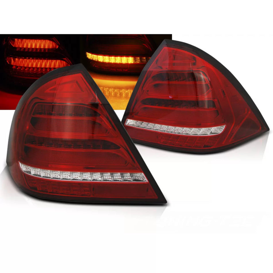 Fanali Posteriori LED Rossi Bianchi Sequenziali per Mercedes W203 Berlina 00-04