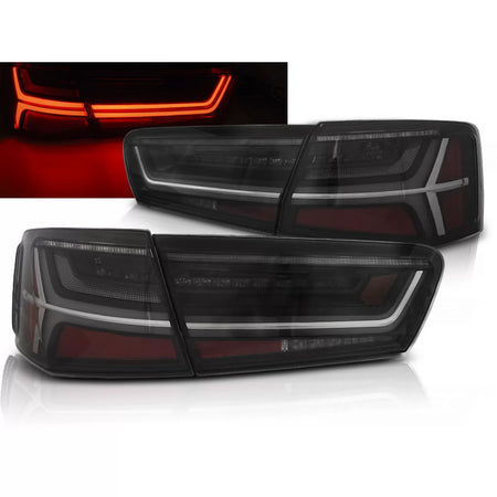Fanali Posteriori LED Barra Fumé Sequenziali per Audi A6 C7 11-14 Berlina