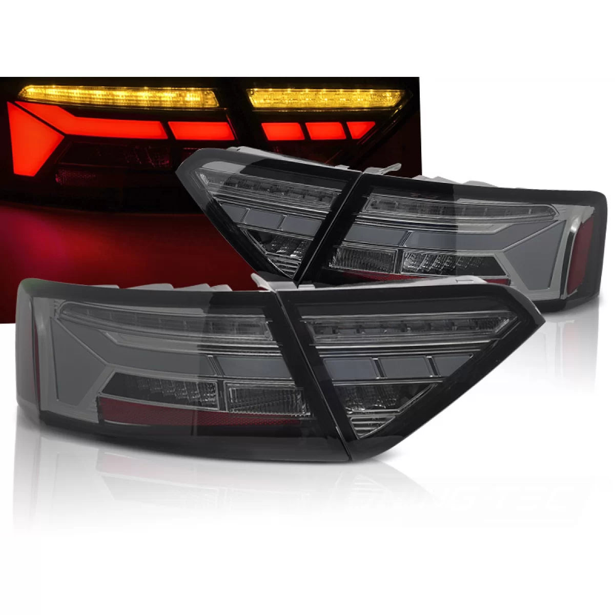 Fanali Posteriori LED Barra Fumé Sequenziali per Audi A5 11-16