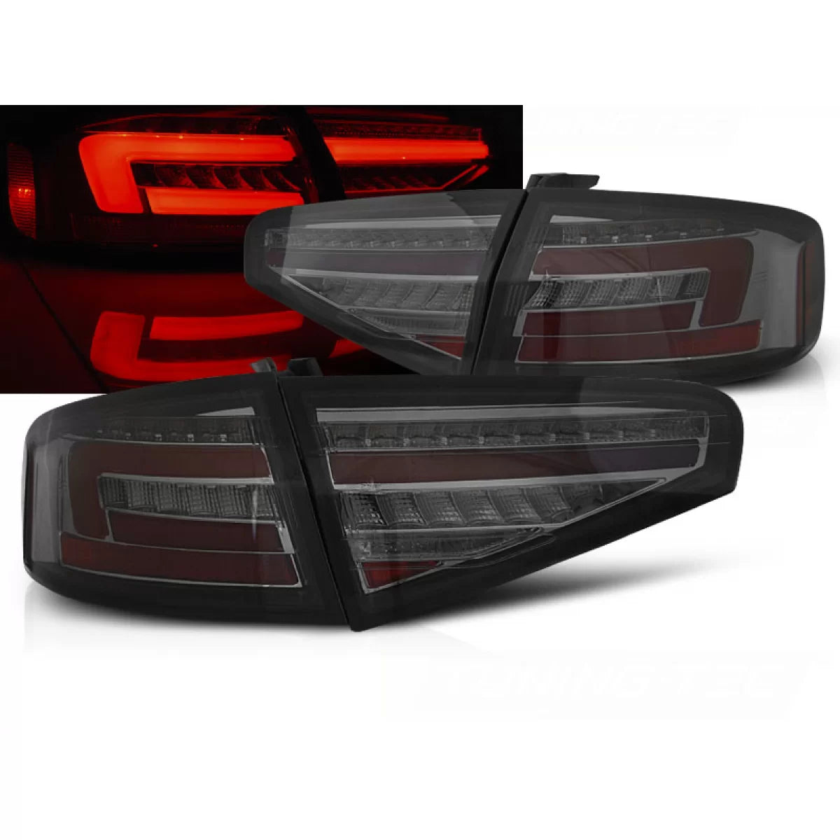 Fanali Posteriori LED Fumé Sequenziali per Audi A4 B8 12-15 Berlina OEM