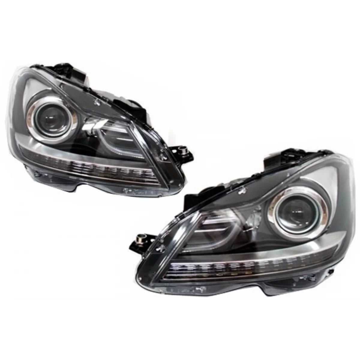Fari LED Diurni Bi-xenon Anteriori per Mercedes Classe C W204 2011-2014 Facelift
