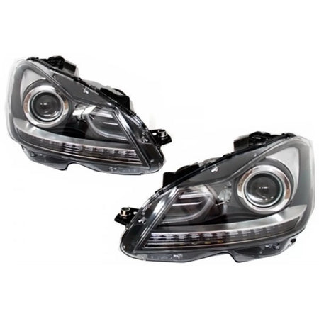 Fari LED Diurni Bi-xenon Anteriori per Mercedes Classe C W204 2011-2014 Facelift