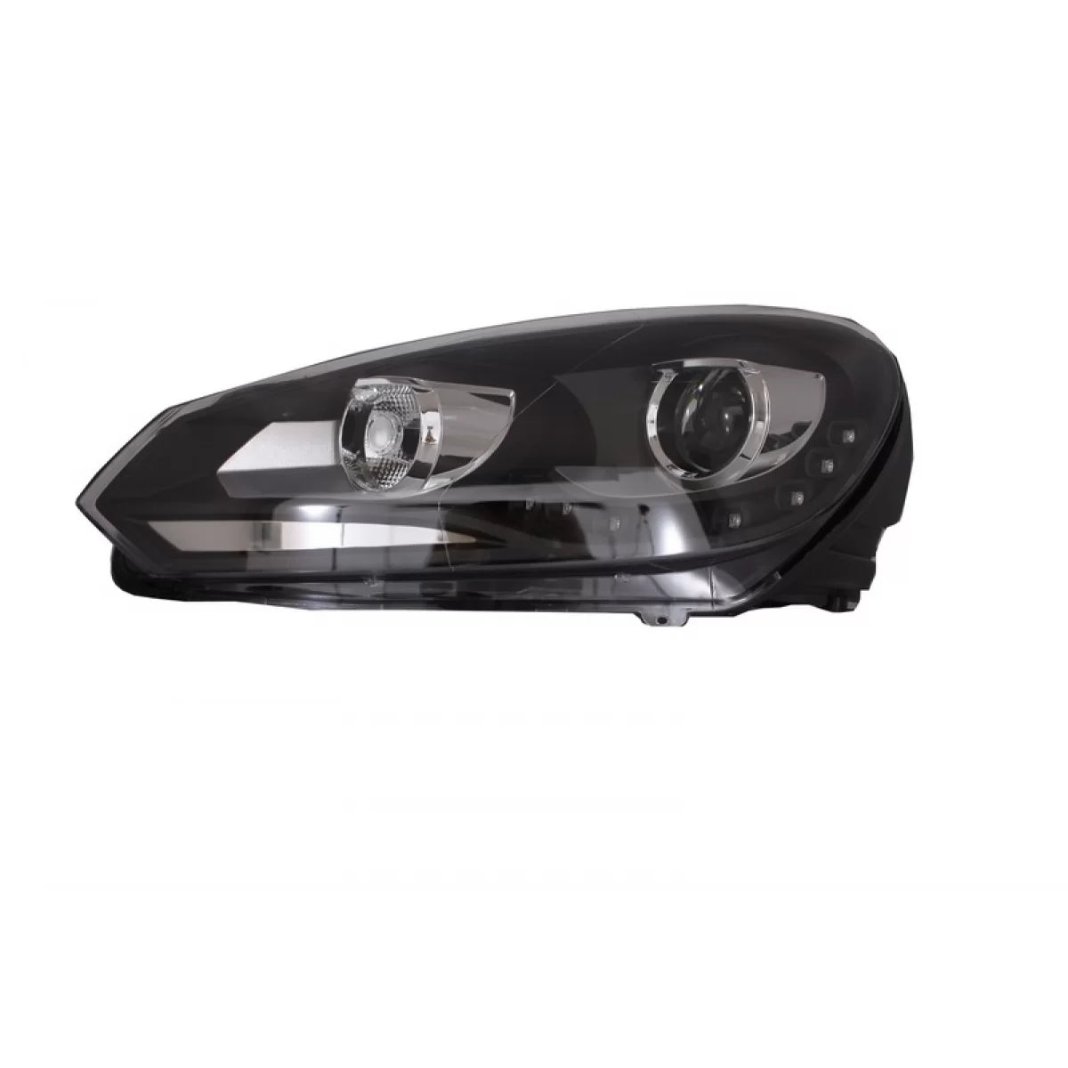 Fari Luci Diurne LED Anteriori Neri per Volkswagen Golf 6 Vi 2008-2012