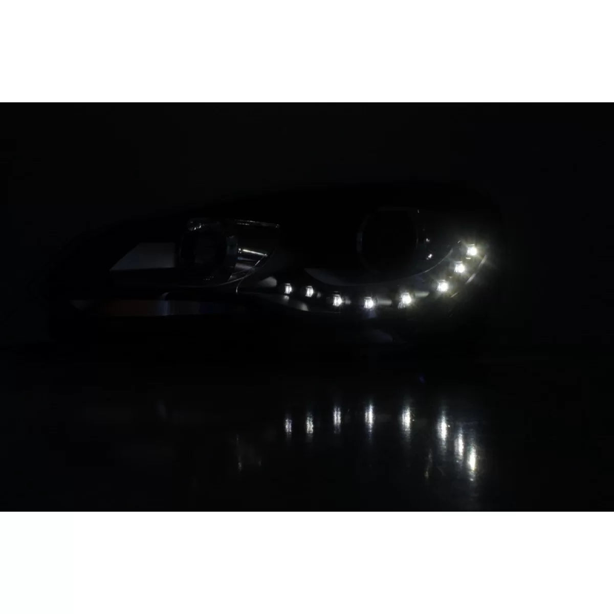 Fari Luci Diurne LED Anteriori Neri per Volkswagen Golf 6 Vi 2008-2012