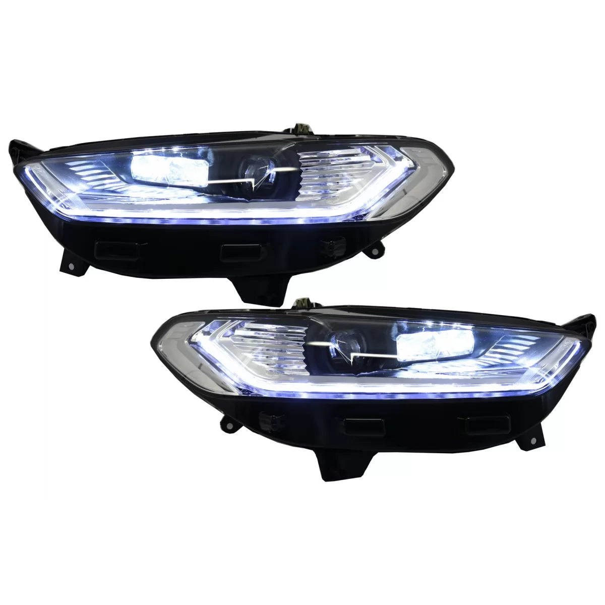 Fari LED Diurni Xenon Look con Frecce Sequenziali Cromati per Ford Mondeo MK5