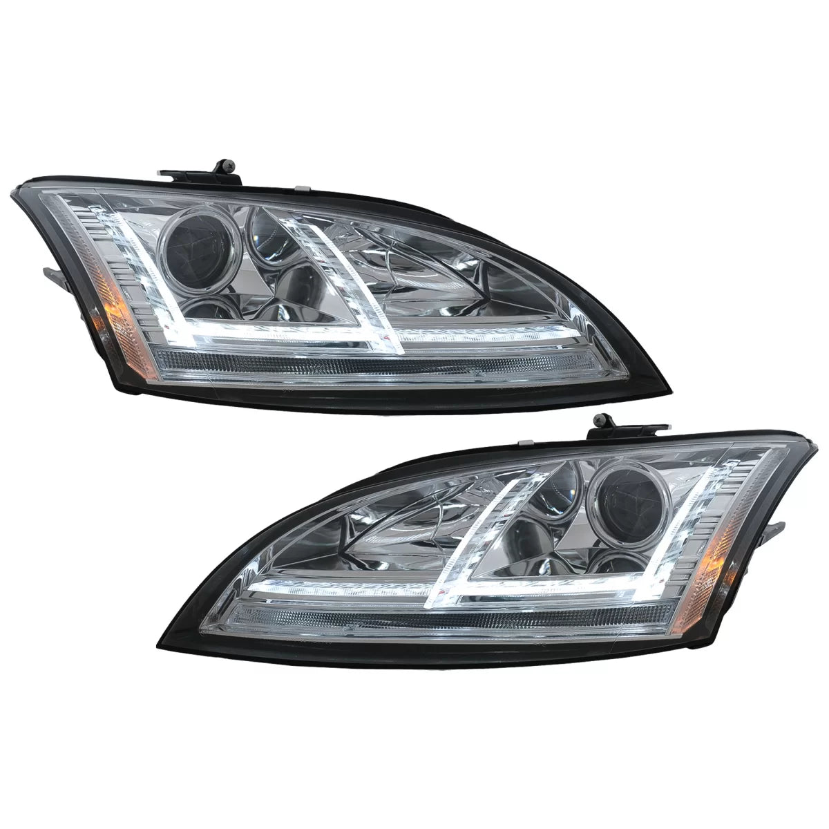 Fari LED DRL Xenon con Frecce Dinamiche Cromati per Audi Tt 8J 2006-2010 LHD