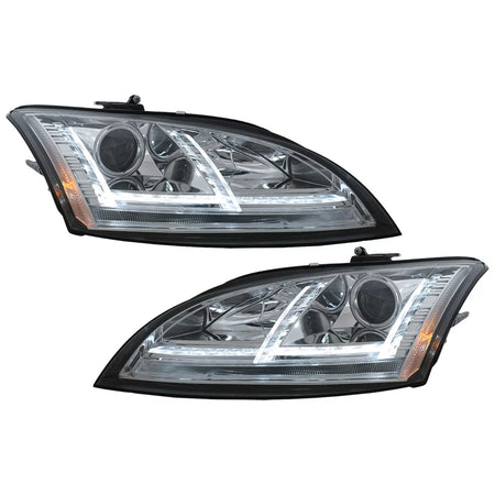 Fari LED DRL Xenon con Frecce Dinamiche Cromati per Audi Tt 8J 2006-2010 LHD
