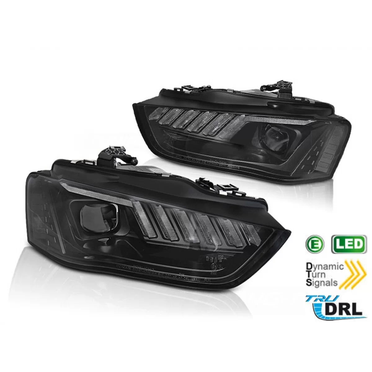 Fari LED Anteriori con Frecce Dinamiche Neri per Audi A4 B8 2012-2015
