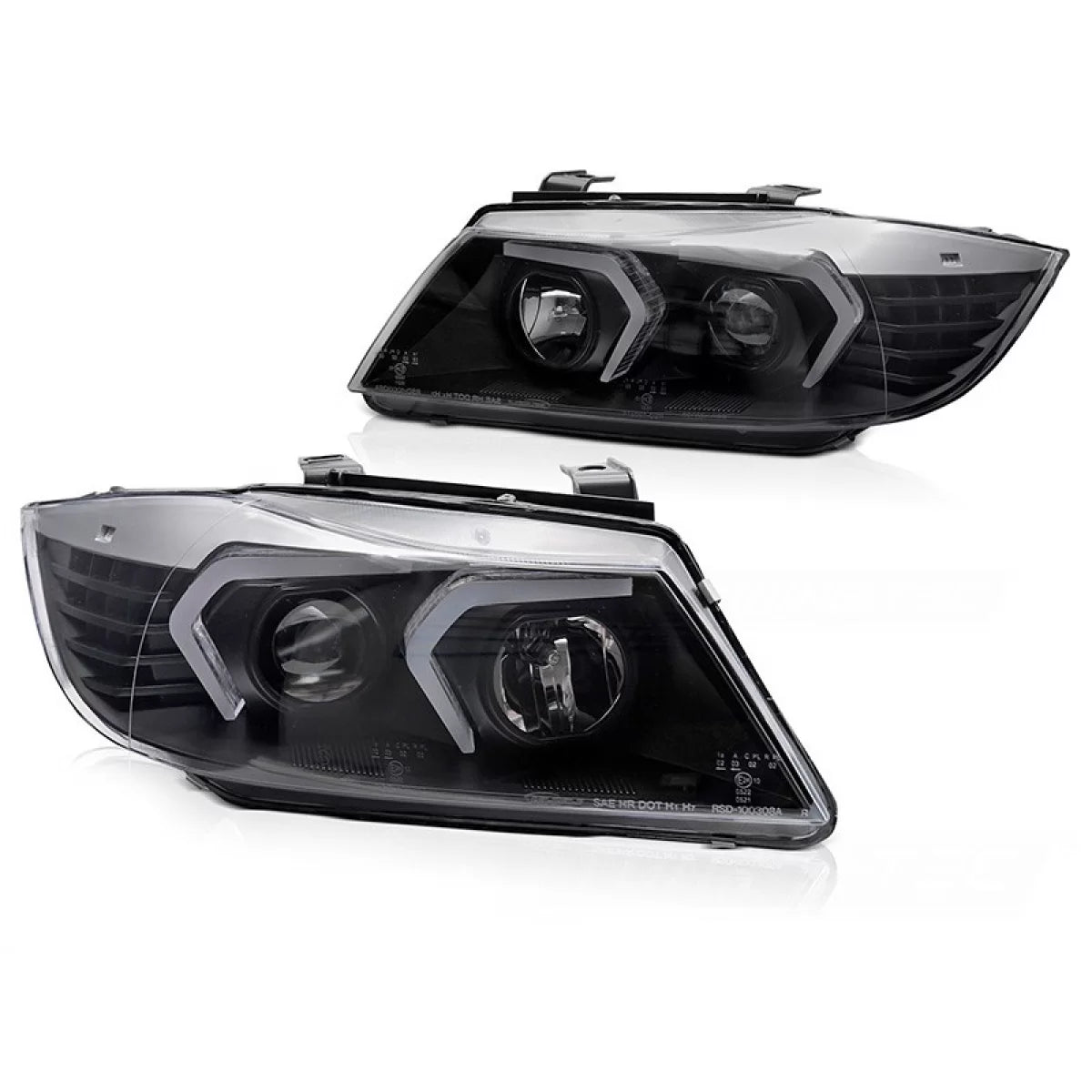 Fari Anteriori LED con Base Nera per BMW Serie 3 E90 2005-2008