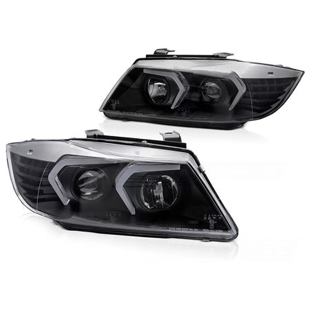 Fari Anteriori LED con Base Nera per BMW Serie 3 E90 2005-2008