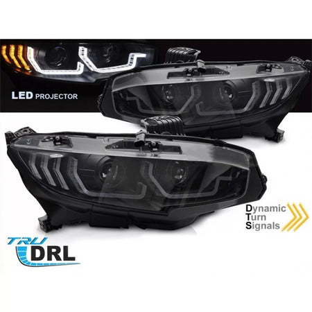 Fari LED con Indicatori Dinamici Anteriori Sinistro e Destro per Honda Civic X