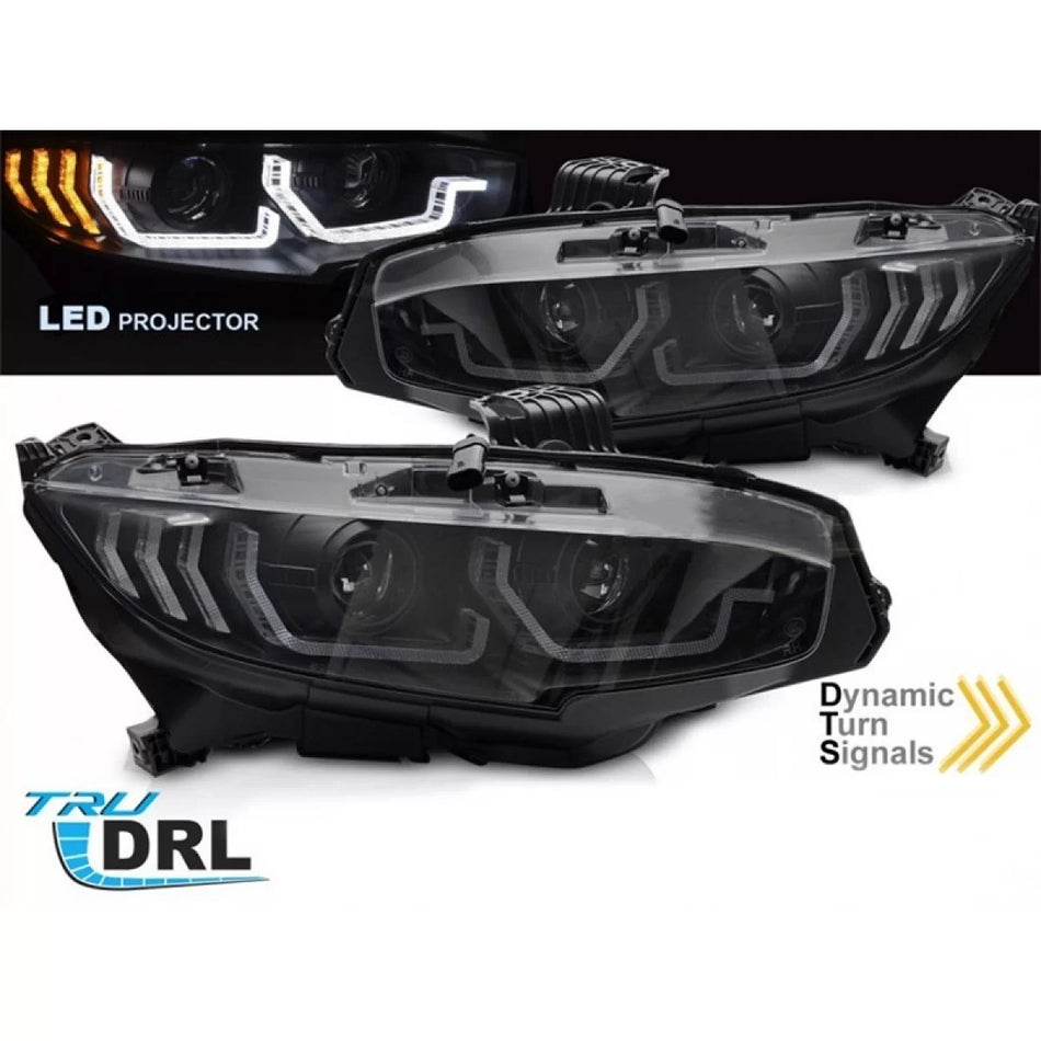 Fari LED con Indicatori Dinamici Anteriori Sinistro e Destro per Honda Civic X