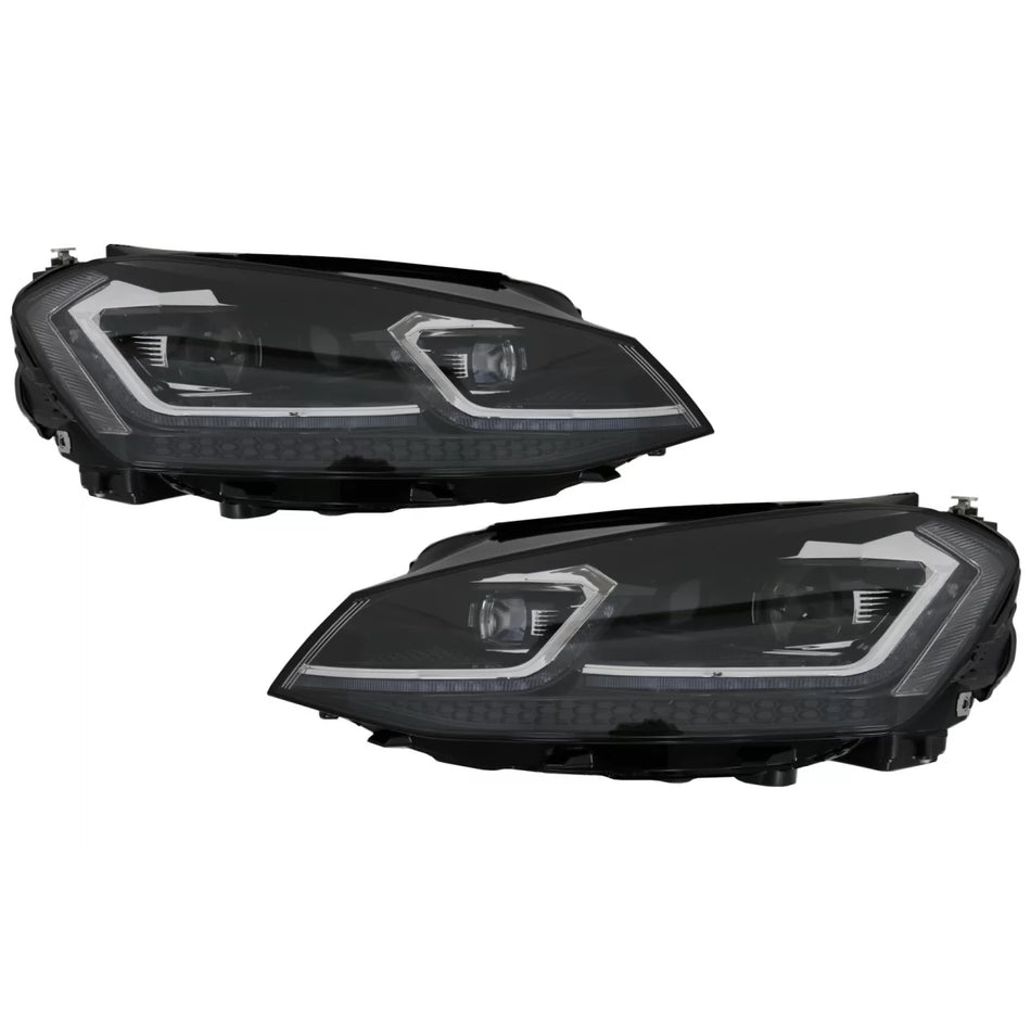 Fari LED Bi-xenon Look con Frecce Dinamiche VW Golf 7 Vii 2012-2017 Facelift