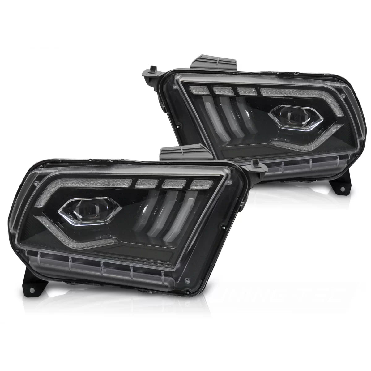 Fari LED Neri con Luci Diurne per Ford Mustang 2010-2013