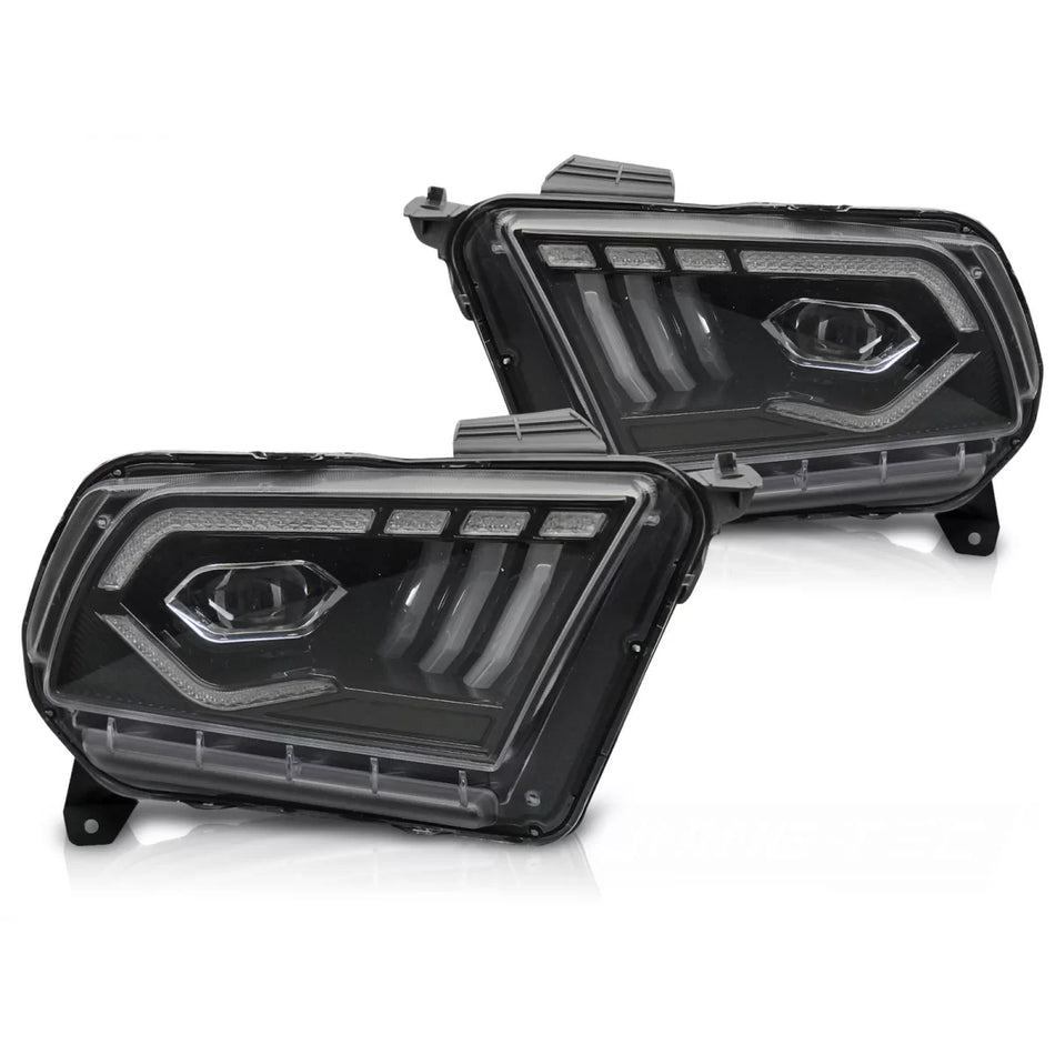 Fari LED Neri con Luci Diurne per Ford Mustang 2010-2013