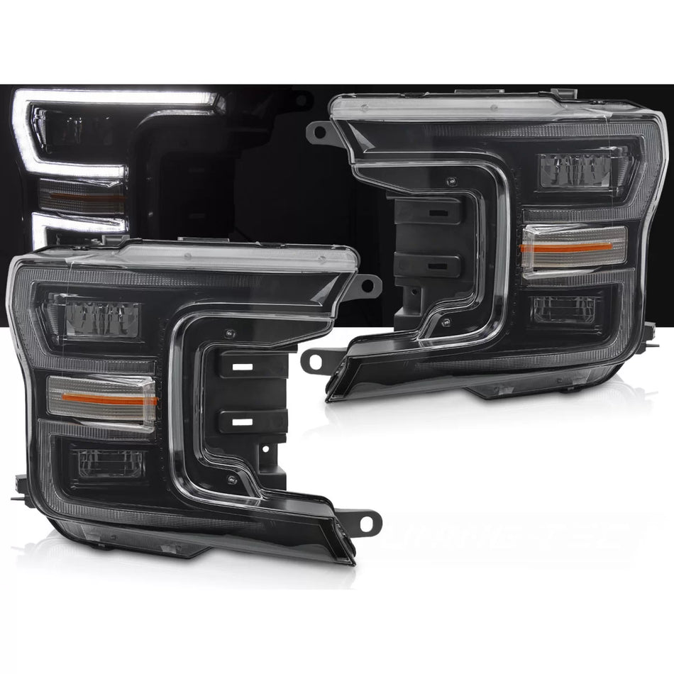 Fari LED Neri con Luci Diurne Sequenziali per Ford F150 MK13 2017-2020
