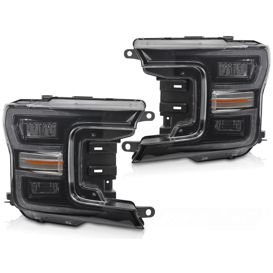 Fari LED Neri con Luci Diurne Sequenziali per Ford F150 MK13 2017-2020