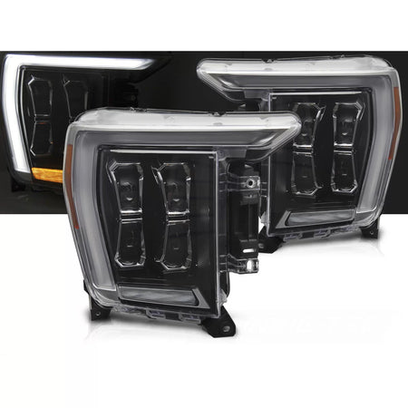 Fari Anteriori LED Neri per Ford F150 MK14 2020-2023