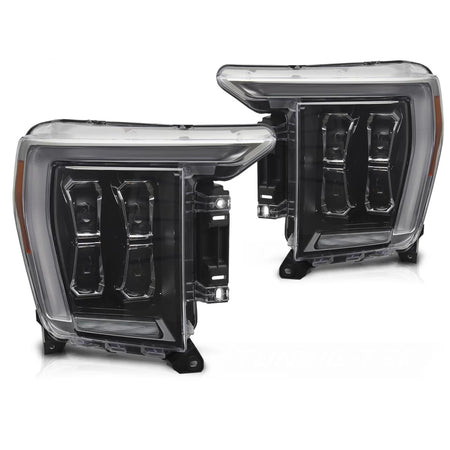 Fari Anteriori LED Neri per Ford F150 MK14 2020-2023