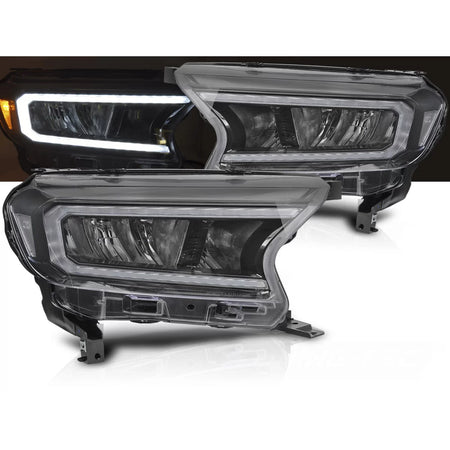 Fari Anteriori LED Neri per Ford Ranger V 2016-2022