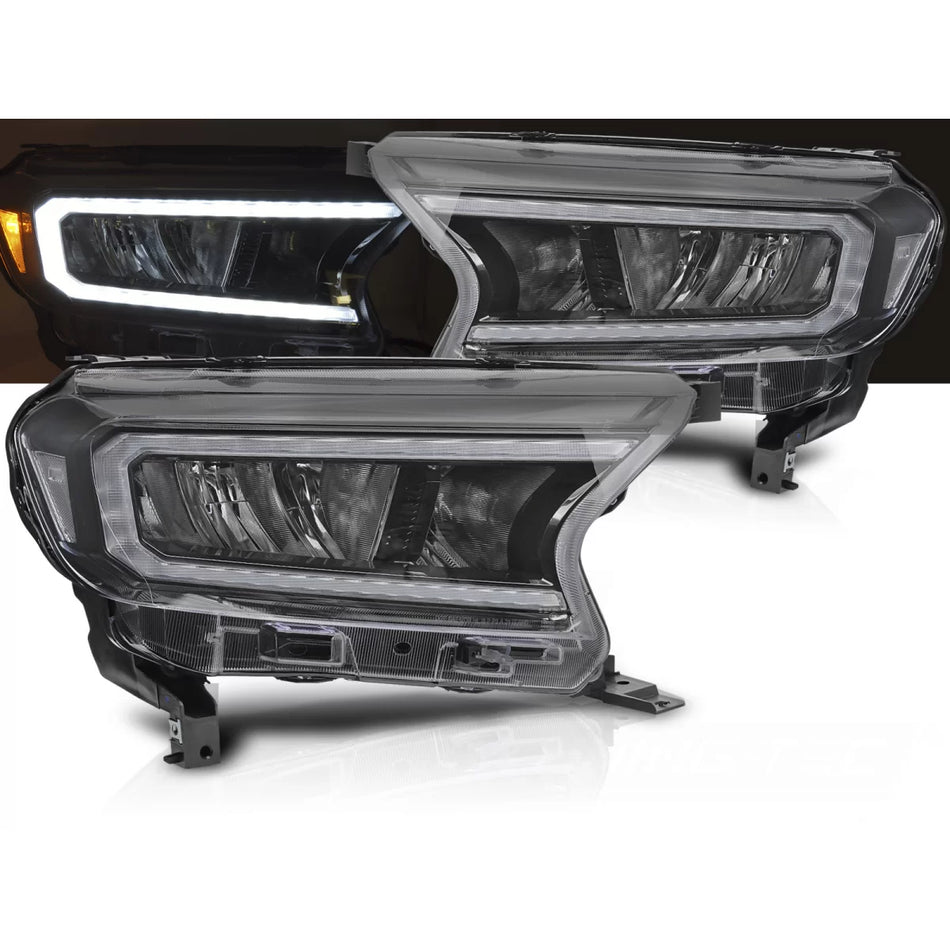 Fari Anteriori LED Neri per Ford Ranger V 2016-2022