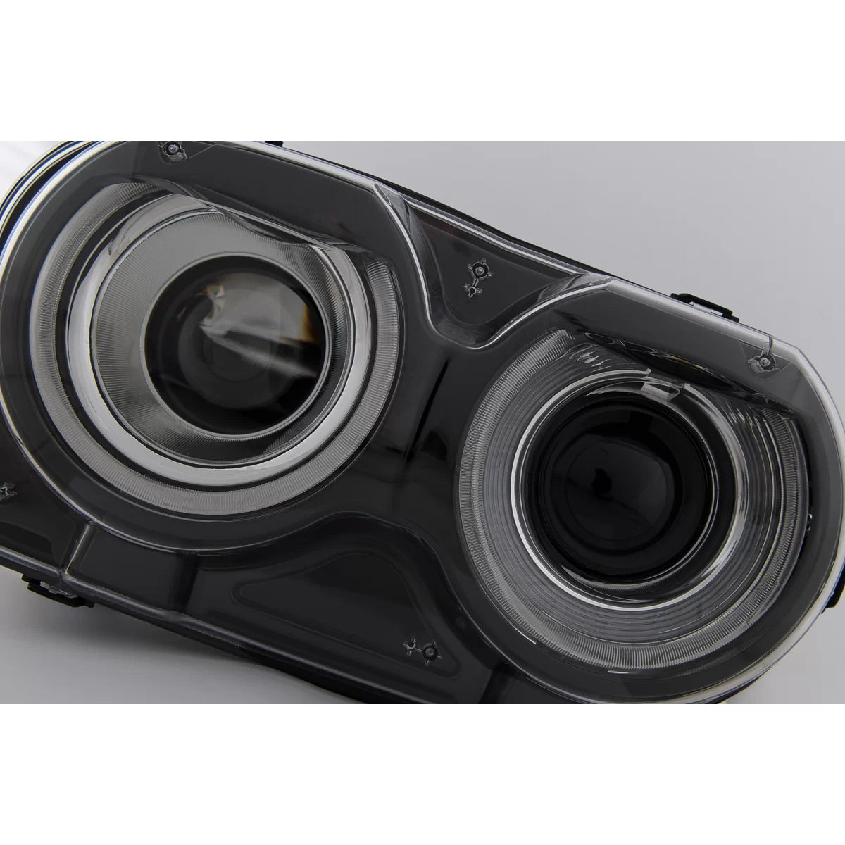 Fari LED Anteriori Neri Rgb per Dodge Challenger 2015-2023 Halogeni LHD