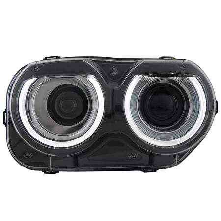 Fari LED Anteriori Neri Rgb per Dodge Challenger 2015-2023 Halogeni LHD