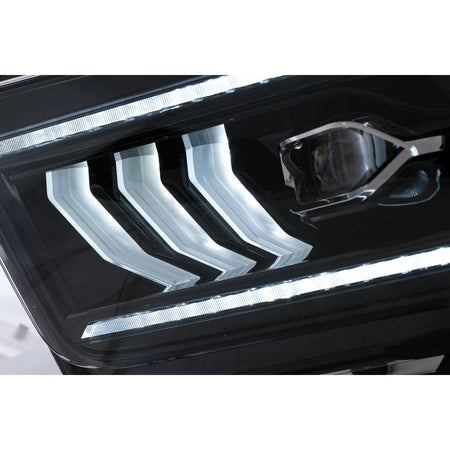 Fari LED con Frecce Dinamiche Nere per Ford Mustang V Pre-facelift 2005-2009 LHD