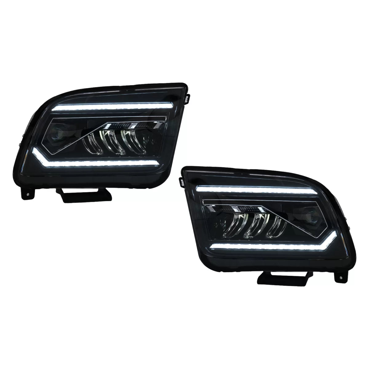 Fari LED Anteriore con Frecce Sequenziali Neri per Ford Mustang V 2005-2009 LHD
