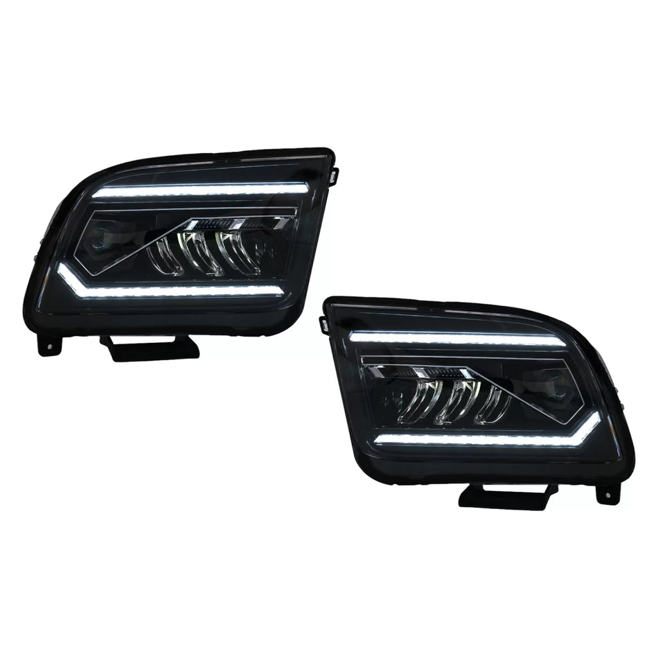 Fari LED Anteriore con Frecce Sequenziali Neri per Ford Mustang V 2005-2009 LHD